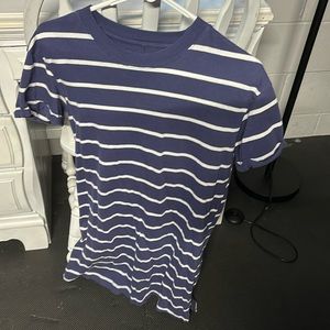 Mid length blue striped dress